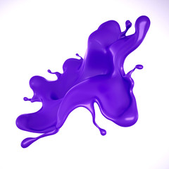 A splash of purple liquid. 3d illustration, 3d rendering.