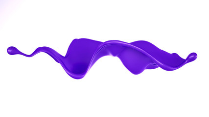 A splash of purple liquid. 3d illustration, 3d rendering.