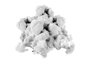 Gray smoke on white background. 3d illustration, 3d rendering.