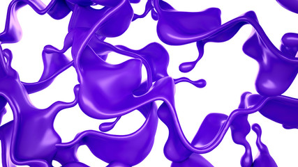 A splash of purple liquid. 3d illustration, 3d rendering.