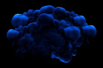 Blue smoke on a black background. 3d illustration, 3d rendering.