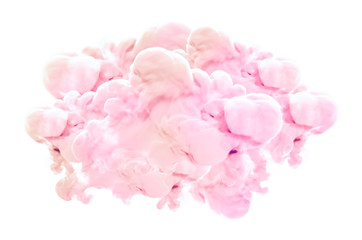 Fototapeta na wymiar Pink smoke on white background. 3d illustration, 3d rendering.