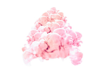 Pink smoke on white background. 3d illustration, 3d rendering.