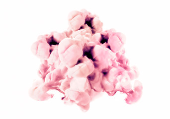 Obraz premium Pink smoke on white background. 3d illustration, 3d rendering.