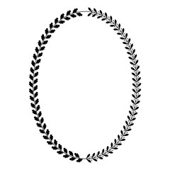 Oval heraldic wreath of oak and laurel leaves