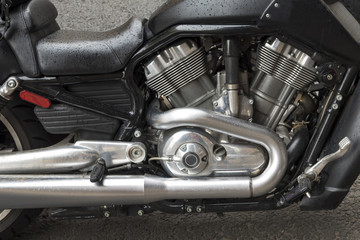 Fototapeta na wymiar Motor motorcycle Close Up.