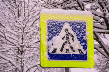 Sign under snow