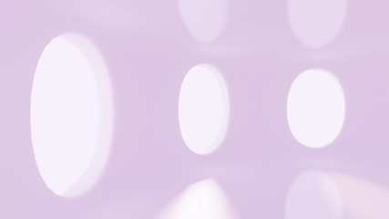 Futuristic light purple blank matte interior. 3d illustration, 3d rendering.