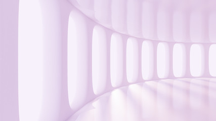 Futuristic light purple blank matte interior. 3d illustration, 3d rendering.