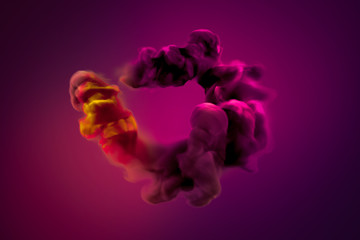 Beautiful red background with pink smoke. 3d illustration, 3d rendering.
