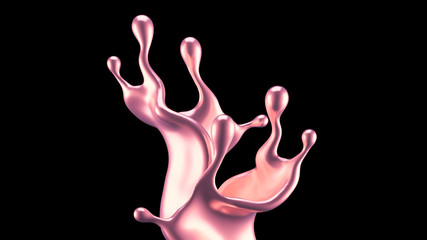 Obraz premium Luxury golden splash of liquid. 3d illustration, 3d rendering.