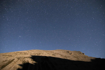 Fototapeta na wymiar Starry sky in the Caucasus mountains.