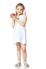 Little girl with apple