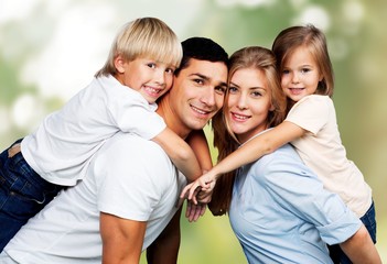 Fototapeta premium Lovely family in park outdoor