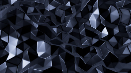 Blue crystal background with triangles. 3d illustration, 3d rendering.