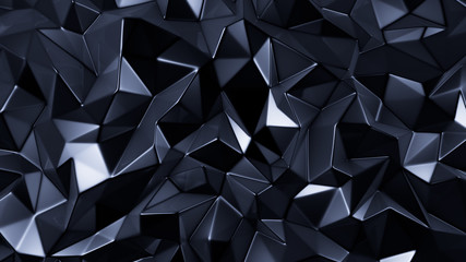 Fototapeta premium Blue crystal background with triangles. 3d illustration, 3d rendering.