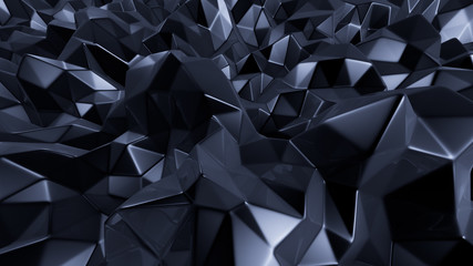Blue crystal background with triangles. 3d illustration, 3d rendering.