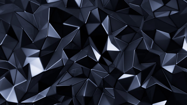 Blue crystal background with triangles. 3d illustration, 3d rendering. © Pierell