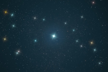 Obraz premium real photo of the star field at night with shiny stars in the infinite space of the universe