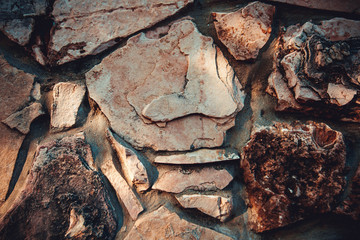 Close up of natural stone wall. Stone wall texture 