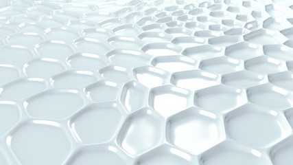 Obraz premium White geometric background with relief. 3d illustration, 3d rendering.