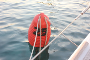 Sail boat on blue water