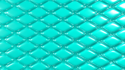 Fototapeta na wymiar Turquoise geometric background with relief. 3d illustration, 3d rendering.