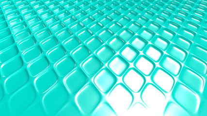 Obraz premium Turquoise geometric background with relief. 3d illustration, 3d rendering.