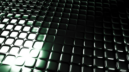 Obraz premium Green geometric background with relief. 3d illustration, 3d rendering.