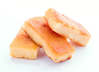 Marzipan sticks isolated on white background