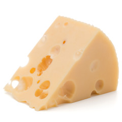 Cheese block isolated on white background cutout