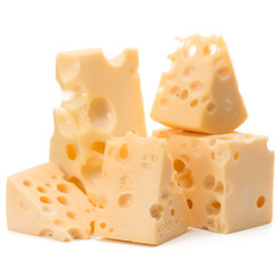 Cheese block isolated on white background cutout