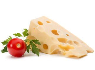 Cheese block isolated on white background cutout
