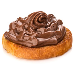 sandwich with chocolate cream isolated on white background cutout