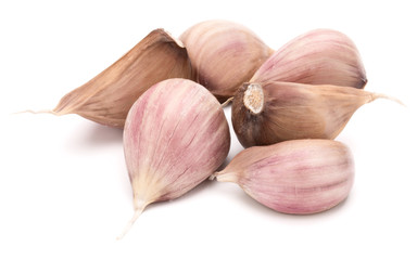 garlic cloves isolated on white background cutout