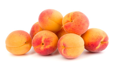 A bunch of apricot fruit isolated on white background cutout