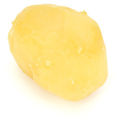 one boiled peeled potato isolated on white background cutout