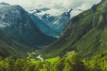 Scenic Norwegian Landscape - obrazy, fototapety, plakaty