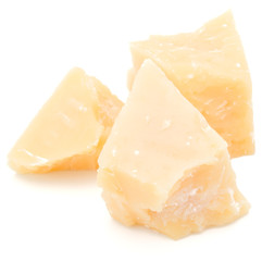 shredded parmesan cheese isolated on white background cutout