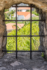 A window in an old fortress.