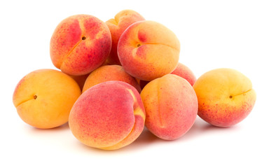 A bunch of apricot fruit isolated on white background cutout