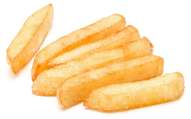 French Fried Potatoes isolated on white background