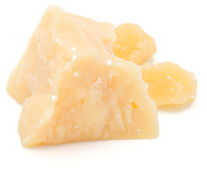 shredded parmesan cheese isolated on white background cutout