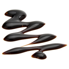 Obraz premium Balsamic vinegar cream isolated on white background. Italian salad dressing, sauce.