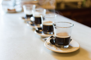 Glasses of coffee