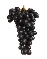 Bunch of fresh ripe juicy grapes on white background