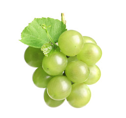 Fresh ripe juicy grapes isolated on white