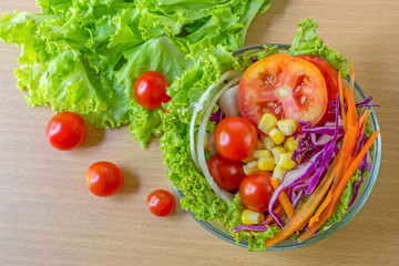 Fresh mixed vegetables salad.