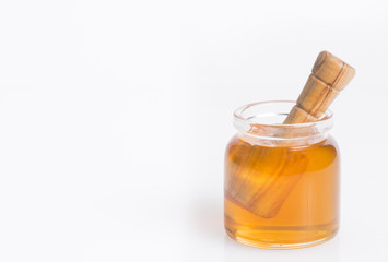 Natural honey in jar
