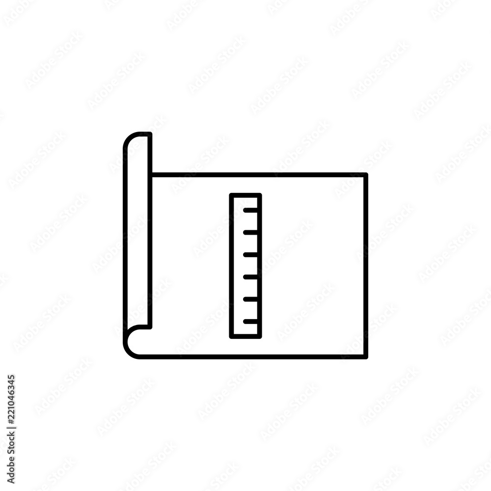 Poster plan ruler icon. Element of architecture icon for mobile concept and web apps. Thin line plan ruler icon can be used for web and mobile